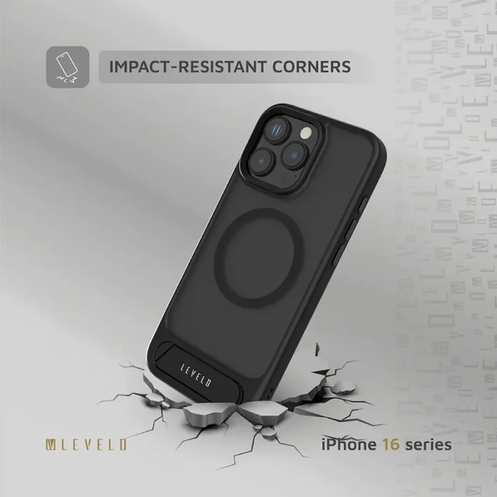Levelo Matteo Case with Bottom Stand Grip for iPhone 16 ProMax-Pro (3) (1)