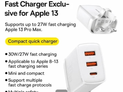 BASEUS Compact Quick Charger Three Ports 30W