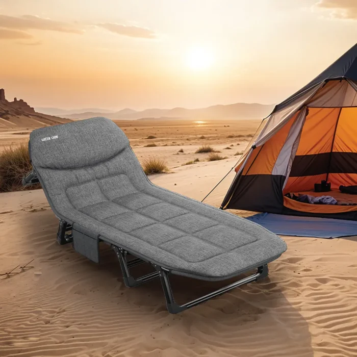 Green Lion Foldable Camping Bed - Gray (2) (1)