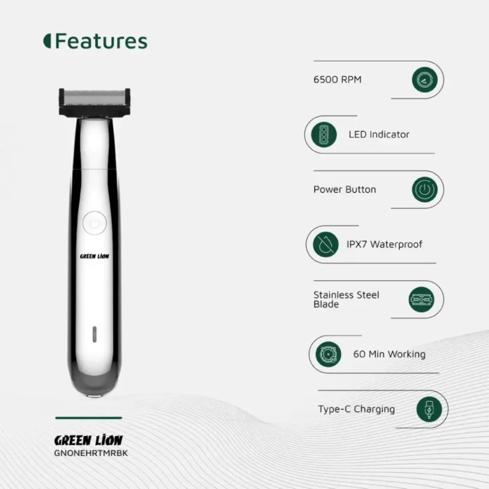 Green Lion One Blade Pro Hair Trimmer - Black