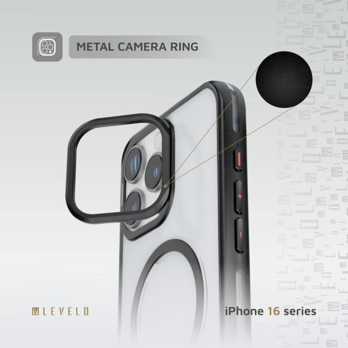 Levelo Elio PC Case With Camera Ring Stand for iPhone 16 Pro Max-Pro (2)