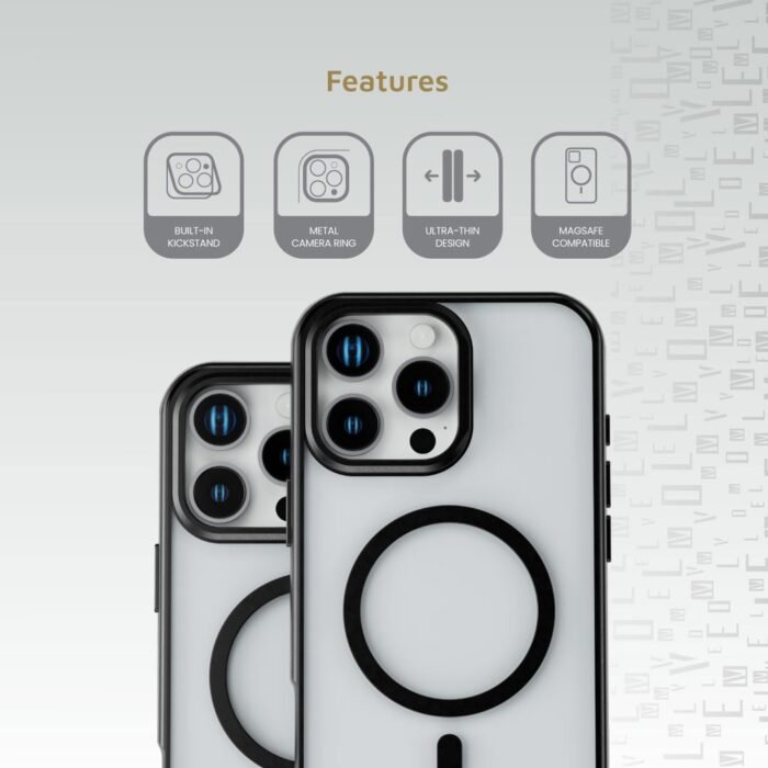 Levelo Elio PC Case With Camera Ring Stand for iPhone 16 Pro Max-Pro