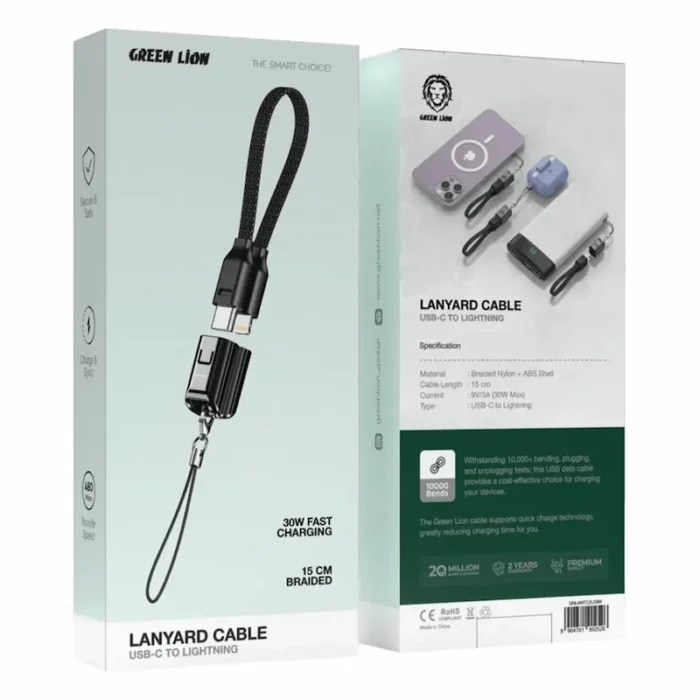 Green-Lion-Lanyard-Cable-USB-C-to-Lightning-30W-Black (1)