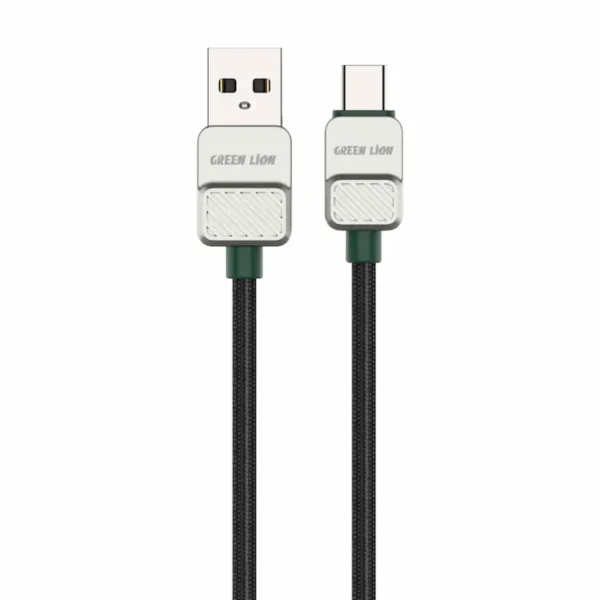 Green Lion USB-A to Type-C Electroplated Braided Cable
