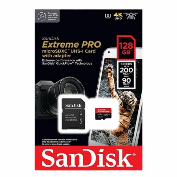 بطاقة ذاكرة SanDisk Extreme PRO - 128 جيجابايت