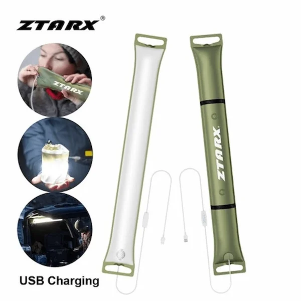 أنبوب Ztarx - مصباح تخييم LED قابل للنفخ للشحن عبر USB