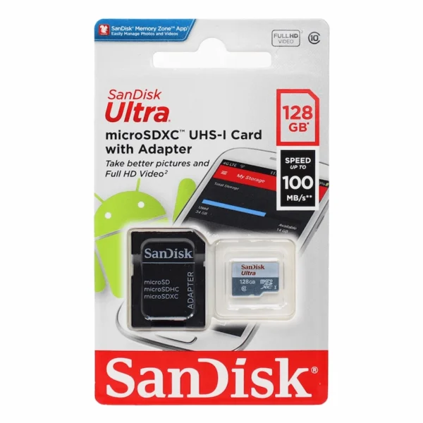 بطاقة SANDISK ULTRA MICRO SD سعة 128 جيجابايت