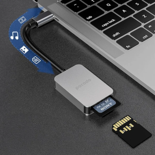 Porodo 2in1 USB-C Card Reader SD MicroSD