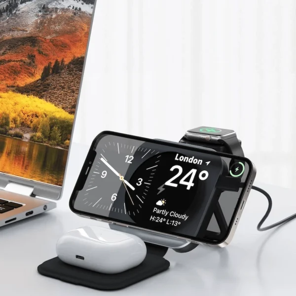 شاحن لاسلكي ثلاثي التدفق من ليفيلو 3 في 1