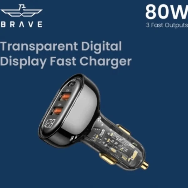 Brave 80W 3 Ports Fast Car Charger
