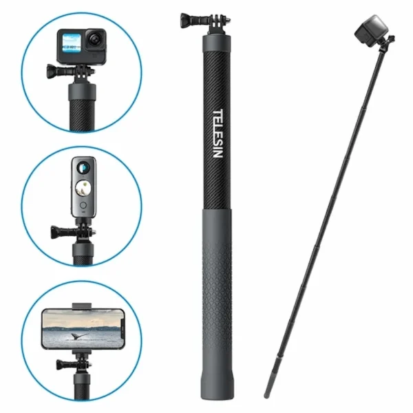 TELESIN 3m Carbon Fiber Selfie Stick