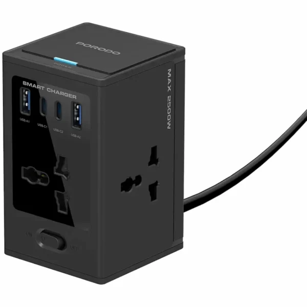 Porodo Multi-Port Cube Adapter with 4 AC Sockets
